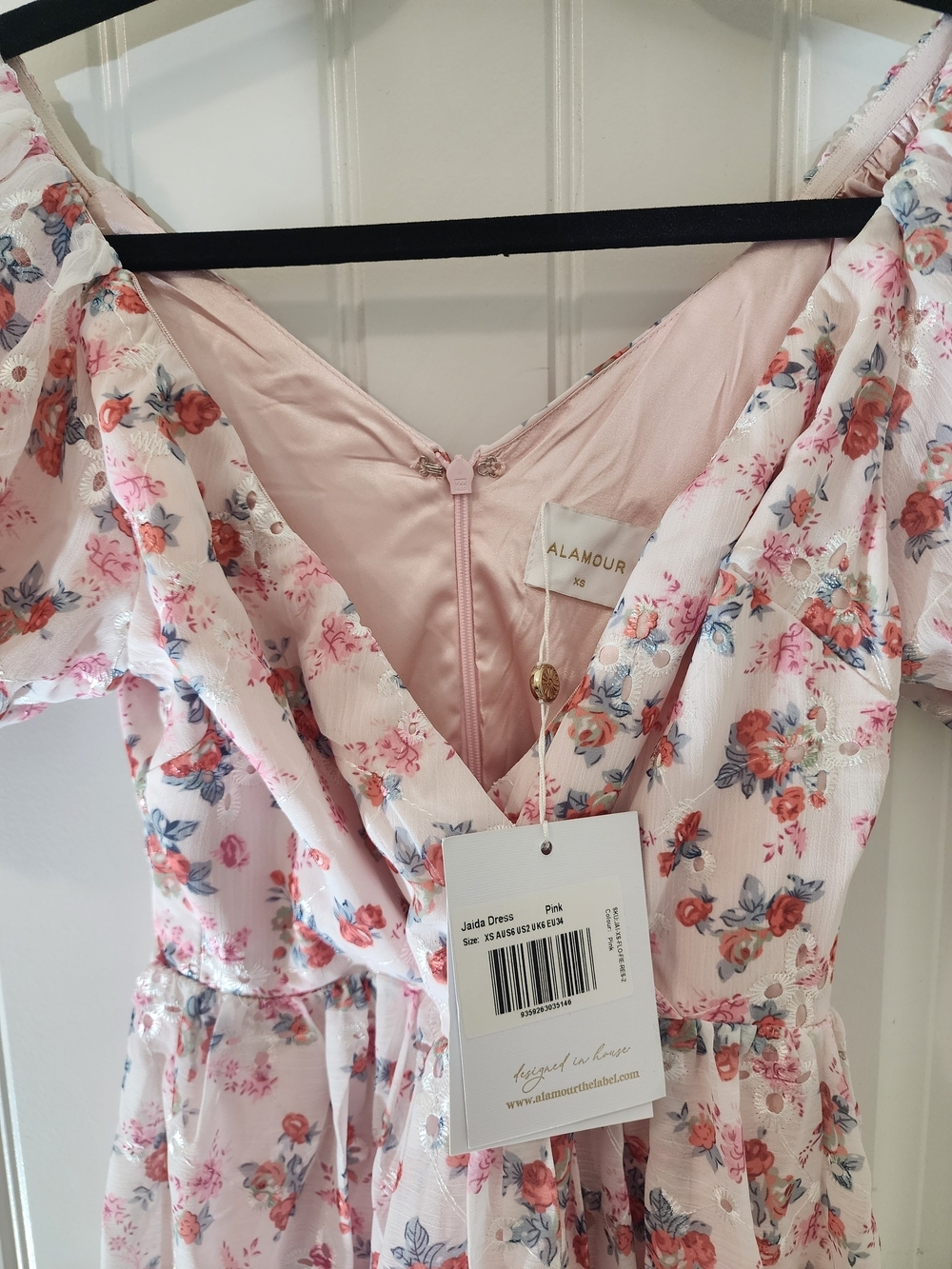 Alamour The Label Jaida Floral Maxi Dress Pink XS NWT Puff Sleeve Cottagecore - Picture 5 of 16